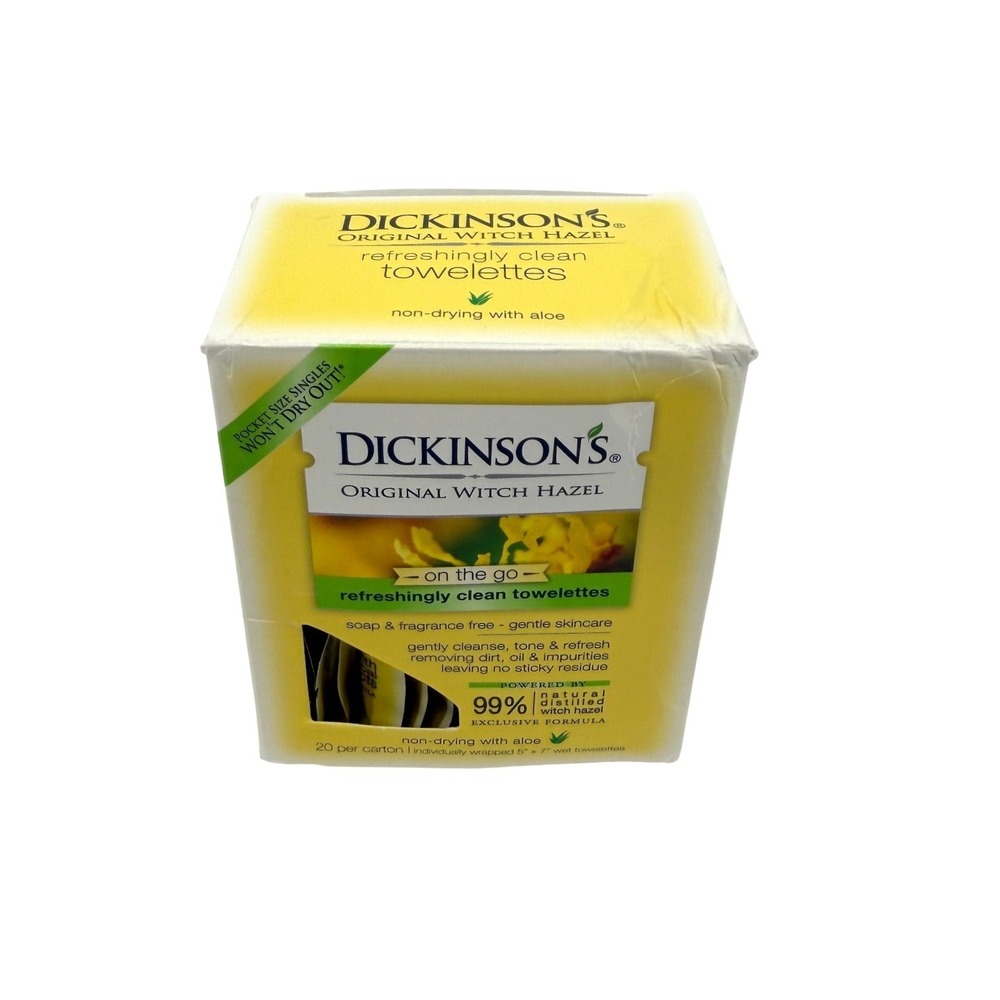NEW Dickinson's Original Witch Hazel Refreshingly Clean Towelettes 20 Count Disc